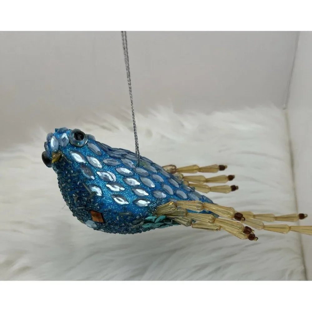 Vintage Beaded Blue Bird 6